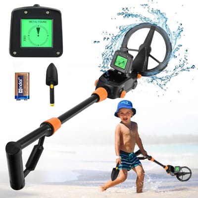 Metaaldetectors - Metaaldetector voor Kinderen - Waterdicht & Lichtgewicht - LCD Scherm - Verstelbaar - Inclusief Batterijen en Schep