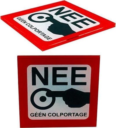 Geen verkopers aan de deur bordje - Geen Colportage sticker bordje - Glas acrylaat - 6 cm x 6 cm.