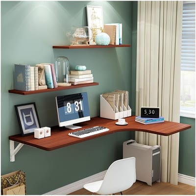 Wandtafel Inklapbaar - Zwevend Bureau - Ruimte Besparen - Eenvoudige Installatie - 70x50x30 cm - Walnoot