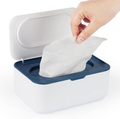 Baby Wipes Dispenser - Wipes Holder - Baby Verzorgen - Houdt Wipes Vochtig - 19.3x13.5x7 cm - Blauw
