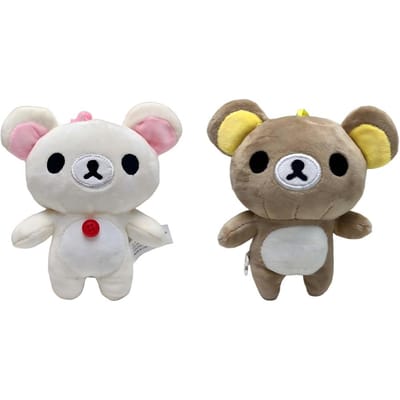 Heet Schattig Rilakkuma Korilakkuma Beer Pluche Sleutelhangers Kawaii Bruine Witte Beer Knuffelpop Mascotte Kleine Hanger Verjaardag Duurzaam Cadeaus