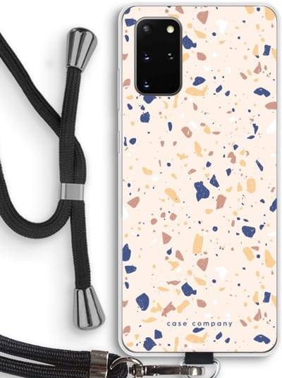 Case Company® - Hoesje met koord geschikt voor Samsung Galaxy S20 Plus hoesje met Koord - Terrazzo N°23 - Telefoonhoesje met Zwart Koord - Bescherming aan alle Kanten en Over de Schermrand