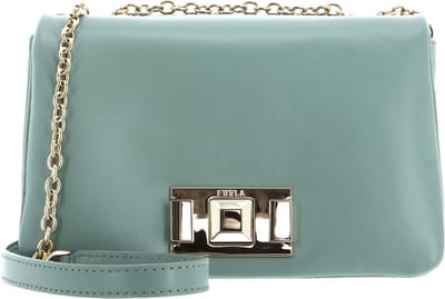 FURLA Leren Schoudertas Avondtas Lulu Mini Crossbody Mineral Green Mintgroen