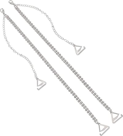 Verstelbare Butterfly Rhinestone Schouderbanden van 40 cm voor V-hals Jurken - Onzichtbare Riem met Diamanten voor Feestjes en Speciale Gelegenheden