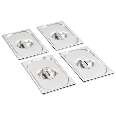 vidaXL - Deksels - 4 - st - voor - GN - 1/4 - schalen - roestvrij - staal