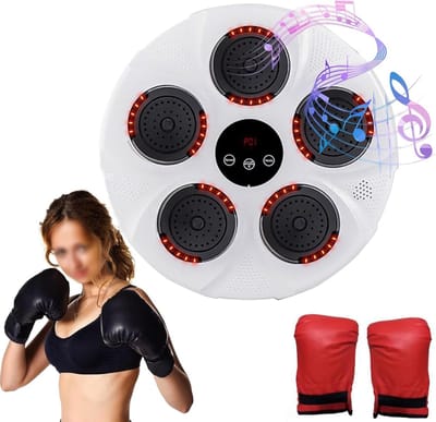 Muziek Boksmachine - Slimme Boksmachine - Thuisoefening - Wandmontage Bluetooth - 40x40cm - Wit