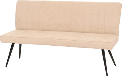 Bank MCW-K16, eetkamerbank gestoffeerde bank, rugleuning stof/textiel chenille metaal 160cm ~ crème-beige