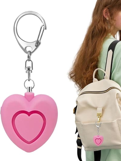 Persoonlijk Alarm - Veiligheidssleutelhanger - Persoonlijke Bescherming - 125dB Luid Geluid - Hartvormig - Roze