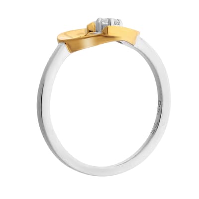 Orphelia ZR-7370/50/G - Ring Heart Bicolor - Zilver 925 verguld - Zirconium - Maat 50