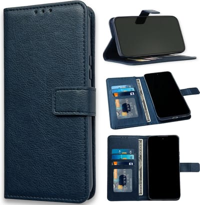 Casemania Hoesje Geschikt voor Samsung Galaxy S23 - Blauw - Portemonnee Book Case - Pasjeshouder en Magneetlipje