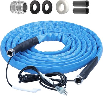 Verwarmde waterslang - Antivries slang - Watersysteem beschermen - Intelligente verwarmingsregeling - 15 meter - Blauw