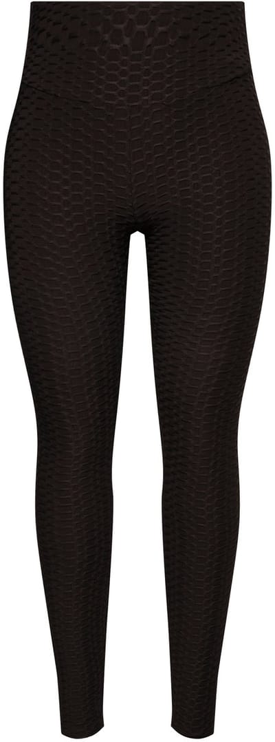 Ulla Popken - Dames - Structuur sportlegging hoge taille - Zwart - Maat 42+