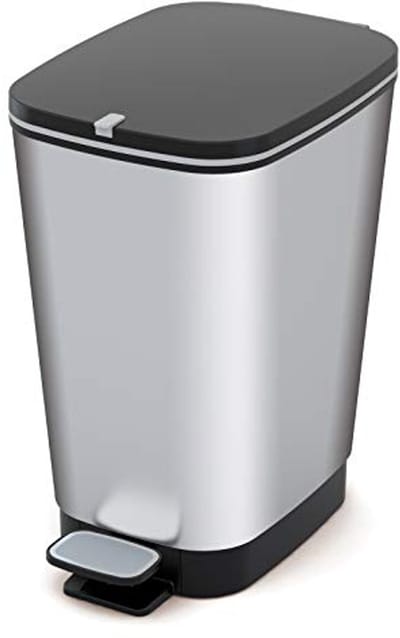Chic Vuilnisbak met Pedal, 45 Liter, Zilver