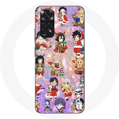Coque pour Xiaomi Redmi Note 11 4G Demon slayer merry christmas affiche le cadeau de noël