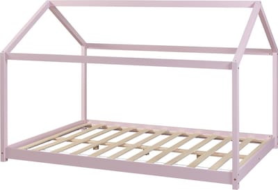 Kinderbed Cerro huisbed met bedbodem 120x200 cm roze
