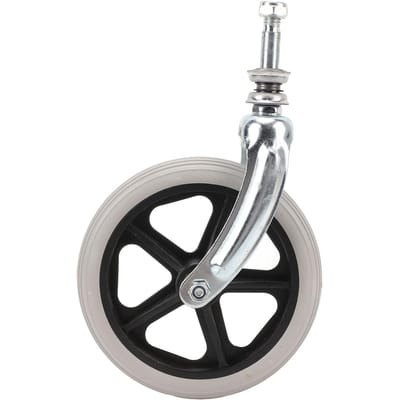 Roues avant de fauteuil roulant de 7 pouces avec fourche avant motrice en acier, pièce de rechange pour gray