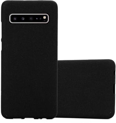 Cadorabo Hoesje geschikt voor Samsung Galaxy S10 5G in FROST ZWART - Beschermhoes gemaakt van flexibel TPU silicone Case Cover