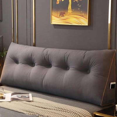 Hoofdbord Kussen - Rugsteun Ondersteuning - Comfortabel Lezen - Afneembare Hoes - 60cm - Donkergrijs