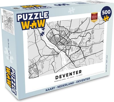 Puzzel Kaart - Nederland - Deventer - Legpuzzel - Puzzel 500 stukjes