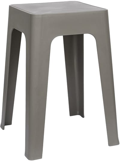 Home Deco Factory zit krukje/stoel - grijs - D34 x H47 cm - Stapelbaar - kunststof - bijzet tafeltje