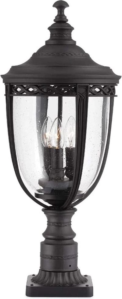 Feiss Mini LED Tuin Pilaar English Bridle | 3X E14 Max 60W | IP44 (Outdoor) | Black