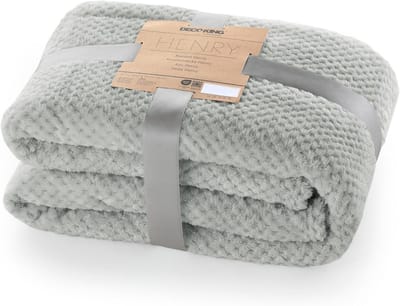 Zachte knuffeldeken 70 x 150 cm - Microvezel Scandinavische stijl - Grijs en antraciet