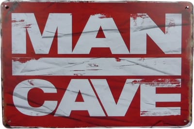 Wandbord - Mancave red - UV bestendig - Metalen wandbord - Mancave - Muurplaat - Mancave decoratie - Retro - Metal sign - Tekstbord - Cave & Garden