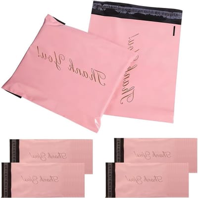 50 Stuks Roze Verzendzakken, Zelfklevende Poly Zakjes voor Kleding, Vintage Verzenddozen en Pakketverzending
