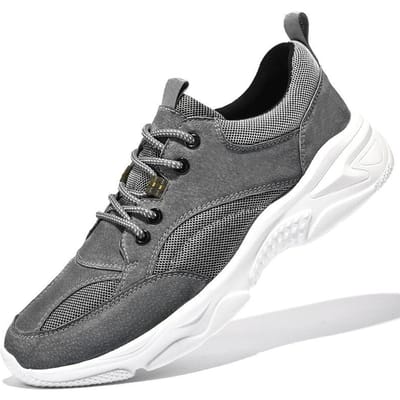 Herenschoenen Lente Outdoor Vrije Tijd Sport Lichtgewicht Hardloopschoenen Zomer Trendy Alles-Passende Mesh Oppervlak Grove Sneakers 45 grijze kleur