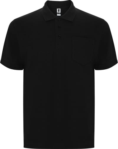 Heren Poloshirt met borstzak model Centauro merk Roly 190 grm maat M Zwart