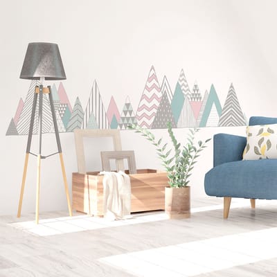 Muurstickers - Decoratie voor slaapkamer/woonkamer - Gigantische muursticker van de Scandinavische bergen PENSACOLA - 110x165cm