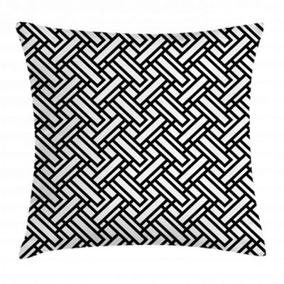 ABAKUHAUS Kussenhoes 40x40 cm – Zwart-Wijn Strepen – Dubbelzijdig bedrukt – Rits
