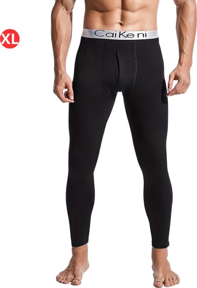Livano Thermo - Thermokleding - Thermobroek - Voor Heren - Beenverwarmers - Fleece - Broek - Zwart - Maat XL