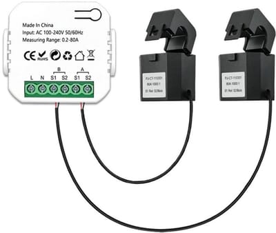 Slimme Energiemeter - Energie Monitor - Energie Verbruik - Zonder Kabelwijziging - 80A - Wit