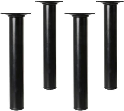 Set van 4 Ronde Stalen Meubelpoten Zwart - Stevige Onderstel voor Tafels en Meubels