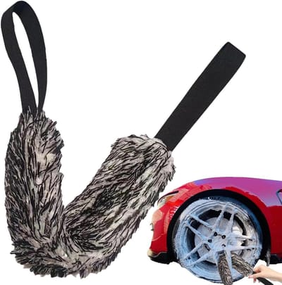Autowasborstel Doek - Pluche Handdoek - Auto Onderhoud - Dubbelzijdig Ontwerp - 36 x 8 cm - Zwart