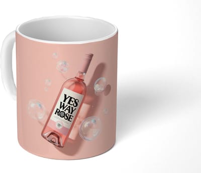 Mok - Koffiemok - Bubbels - Rosé - Roze - Mokken - 350 ML - Beker - Koffiemokken - Theemok