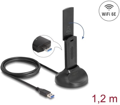 Delock Wi-Fi 6E Dual Band WLAN USB Adapter AX5400 (2 x 2402 + 574 Mbps)