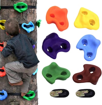 Klimgrepen Kinderen - Klimstenen Speelset - Buiten Spelen - Robuust Montagesysteem - 6 Stuks - Willekeurig
