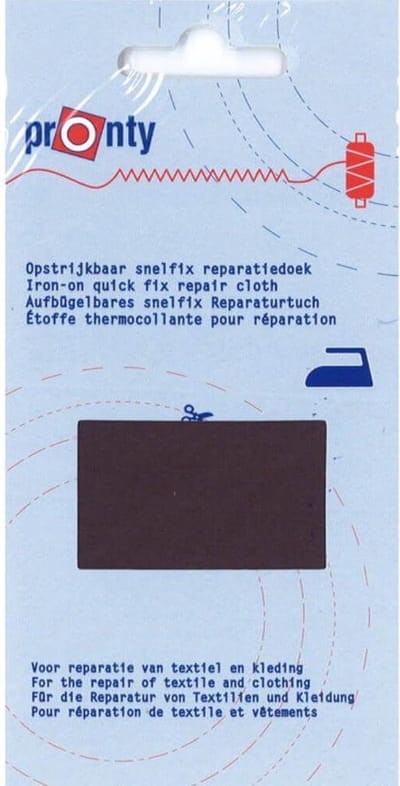 PRONTY REPARATIEDOEK SNELFIX OPSTRIJKB. - 11 x 25 cm KATOEN -  078 D.GRIJS.
