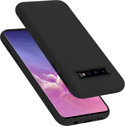 Cadorabo Hoesje geschikt voor Samsung Galaxy S10 4G in LIQUID ZWART - Beschermhoes gemaakt van flexibel TPU silicone Case Cover