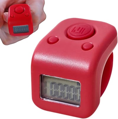 Digitale Vingerteller - Handteller Klikker - Activiteiten Tellen - Oplaadbaar Waterdicht - 6 Cijfers - Rood
