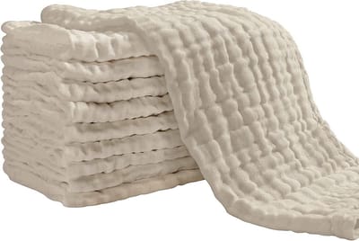 Set van 10 Absorberende Luiers en Boeren Doeken van 100% Katoen - 27 x 50 cm, 6 Lagen, Wasbare Luiers voor Baby's
