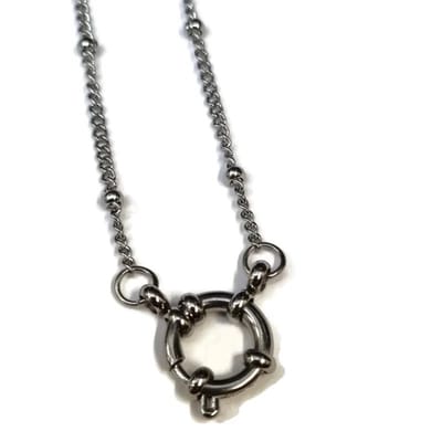 Aramat Jewels | Bedelketting | Ketting – Staal Bedelketting Bolletjes Schakel Zilverkleurig (2mm) | 40cm |40cm |2mm | Staal | Volwassenen | Verkleurd niet