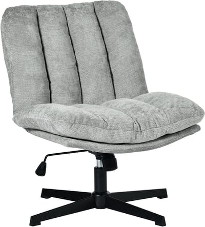 MEUBLES COSY – Draaifauteuil – chenille kruisvoet – lichtgrijs