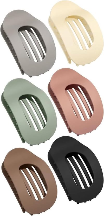 Set van 6 Platte Haarclips Zonder Glans voor Dik en Krullend Haar