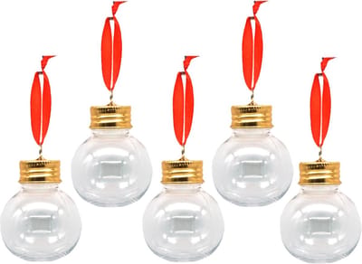 Stern Fabrik kerstballen vulbaar -voor likeur/drank/vloeistof - 6x -50 ml - kunststof -6cm