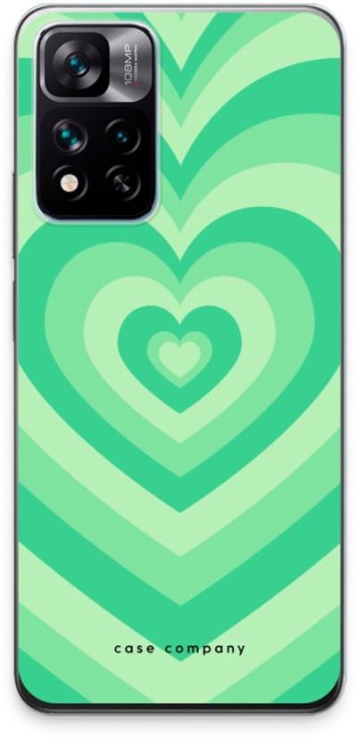 Case Company® - Hoesje geschikt voor Xiaomi 11i hoesje - Hart Groen - Soft Cover Telefoonhoesje - Bescherming aan alle Kanten en Schermrand