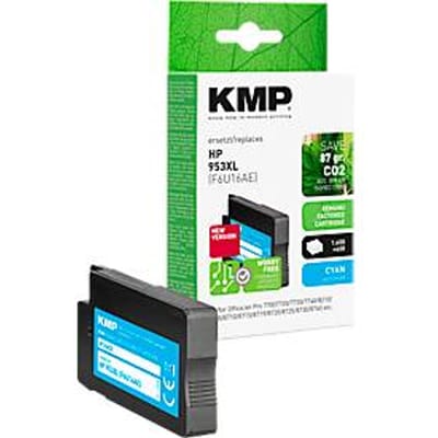 Inktcartridge KMP, vervangt HP 953XL (F6U16AE), tot 2000 pagina's, enkele verpakking, cyaan