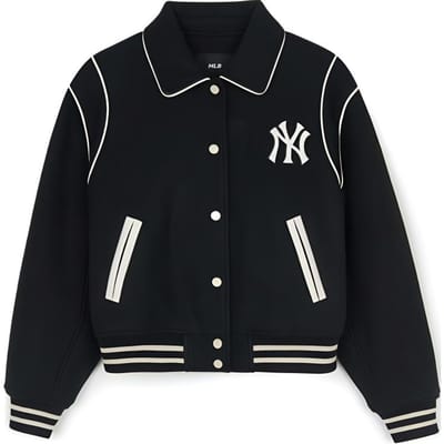 MLB New York Yankees Polokraag Casual Sport Lange Mouwen Jas Damesjassen Zwart 3FJPV1046-50BKS M black